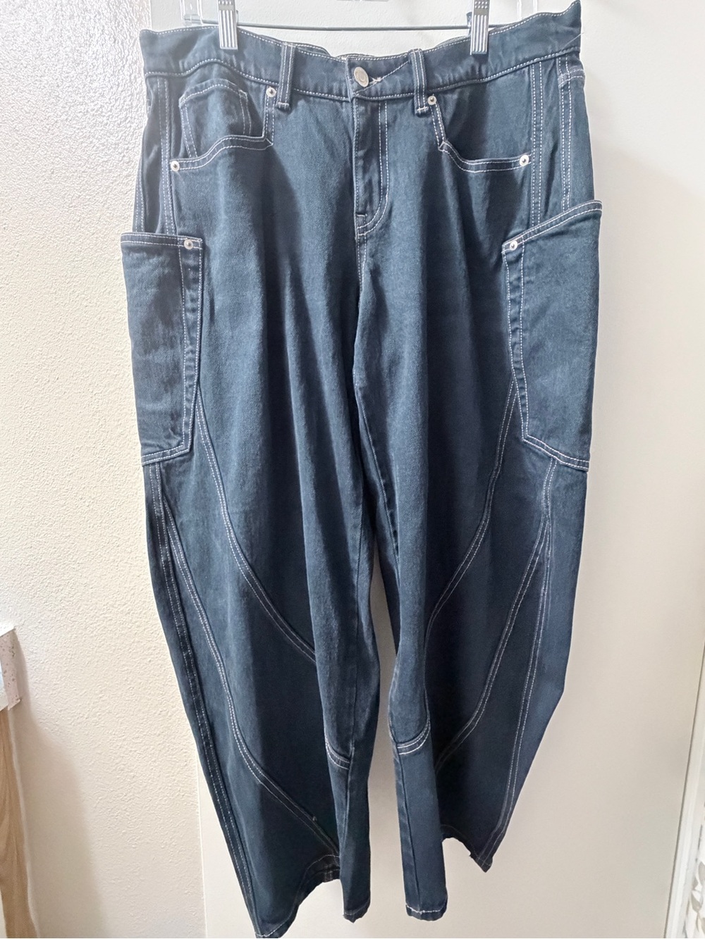 No Boundaries Dark Blue Barrel Denim Jeans